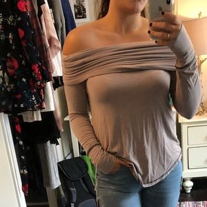 Mustard seed off the shoulder shirt